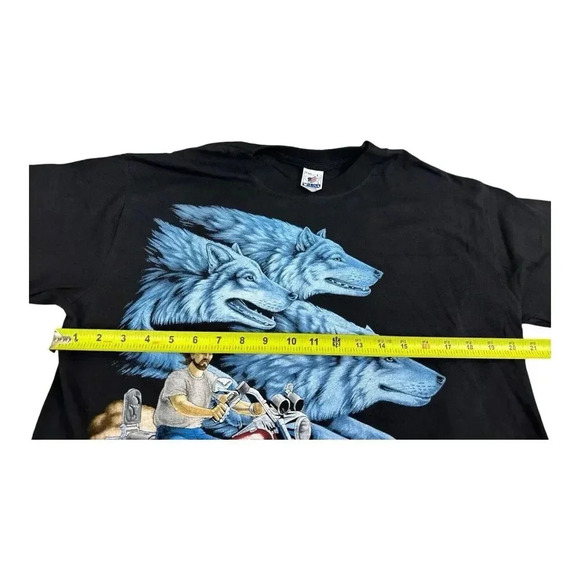Vintage Shirt Large Biker Leader Of The Pack Wolf Motorcycle Harley Boxy 90s - Picture 9 of 10